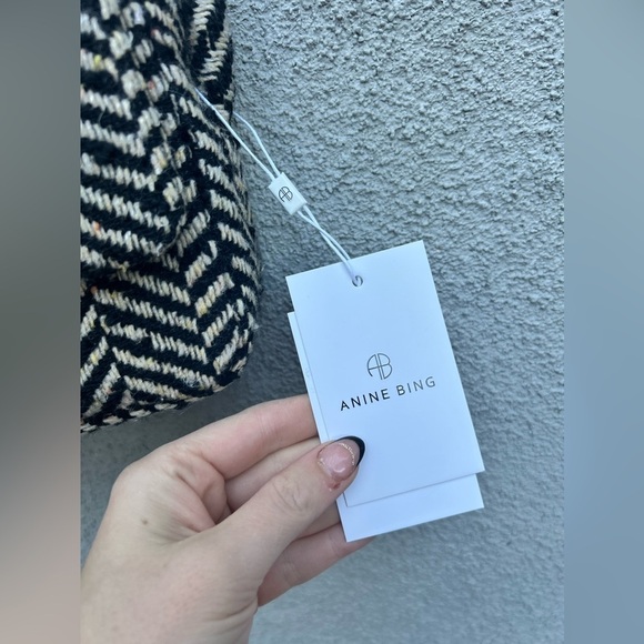 ANINE BING Nico Bag in Cream & Black Fishbone New with Tags! - Picture 13 of 16